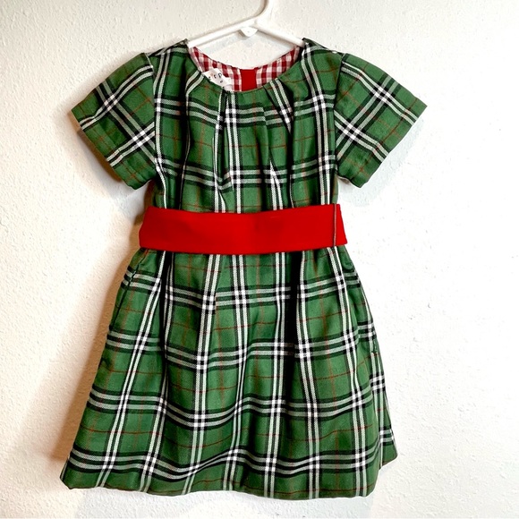 brand new petit peony green plaid holiday dress - Picture 1 of 5